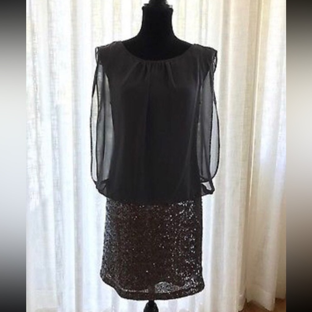 Aidan Mattox Chiffon Sequin Party Dress